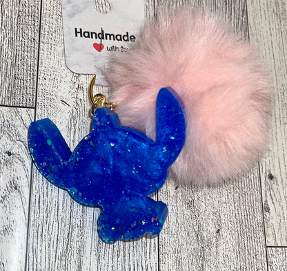 Pompom cartoon big ears character keychain