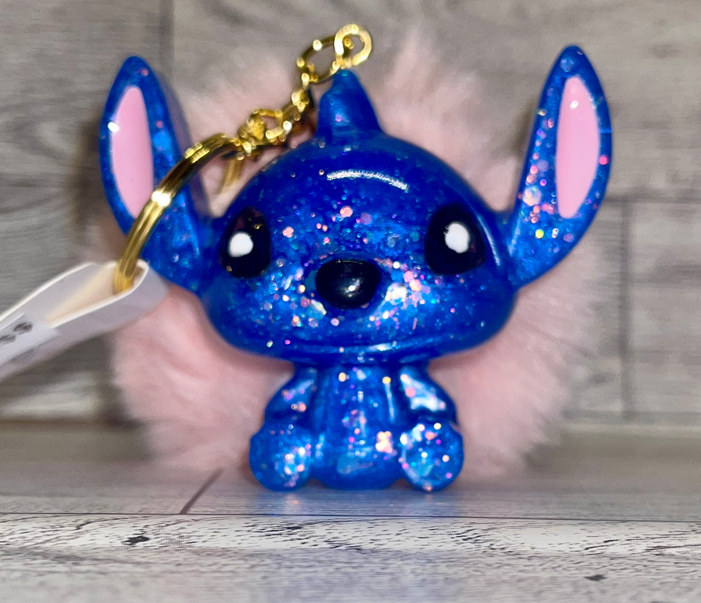 Pompom cartoon big ears character keychain