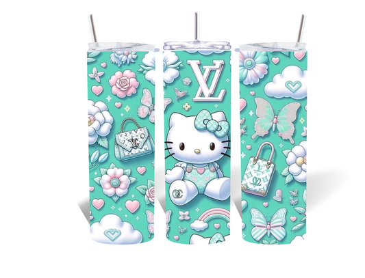 Tumbler, Sublimation, mint kitty