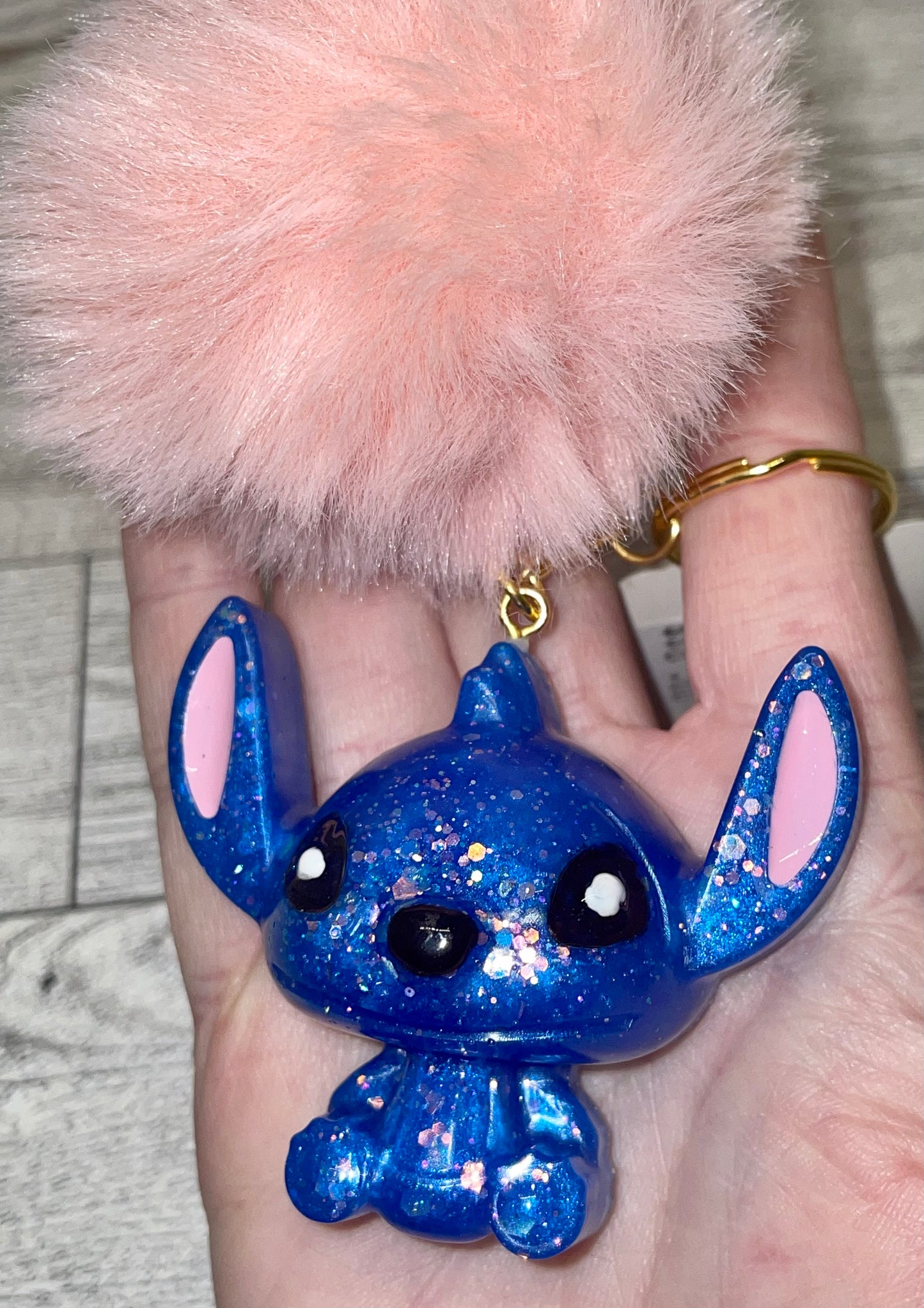 Pompom cartoon big ears character keychain