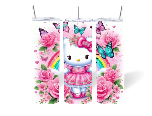 Tumbler, hk, spring flowers butterflies Sublimation