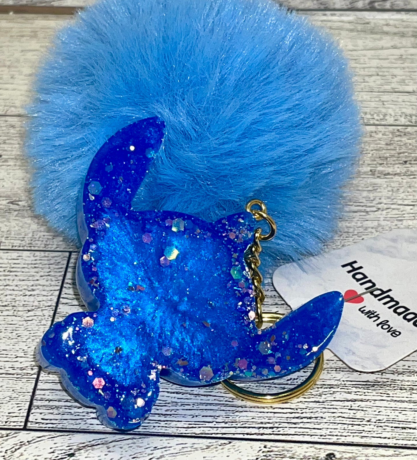 Pompom cartoon big ears character keychain