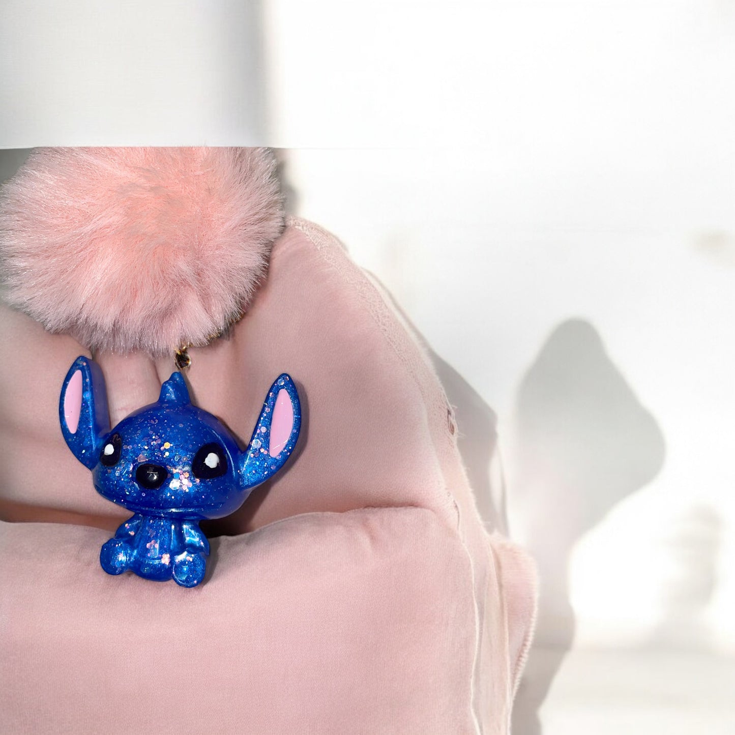 Pompom cartoon big ears character keychain