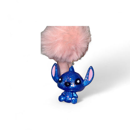 Pompom cartoon big ears character keychain