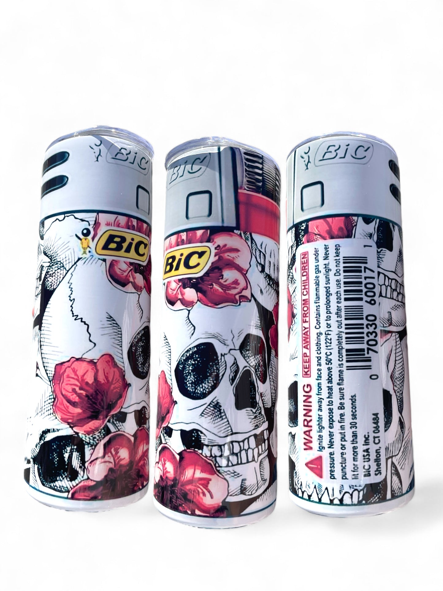 Lighter skull and flower Tumbler,Sublimation