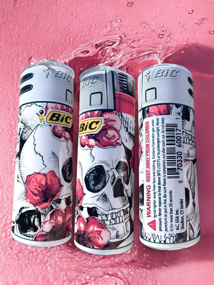 Lighter skull and flower Tumbler,Sublimation