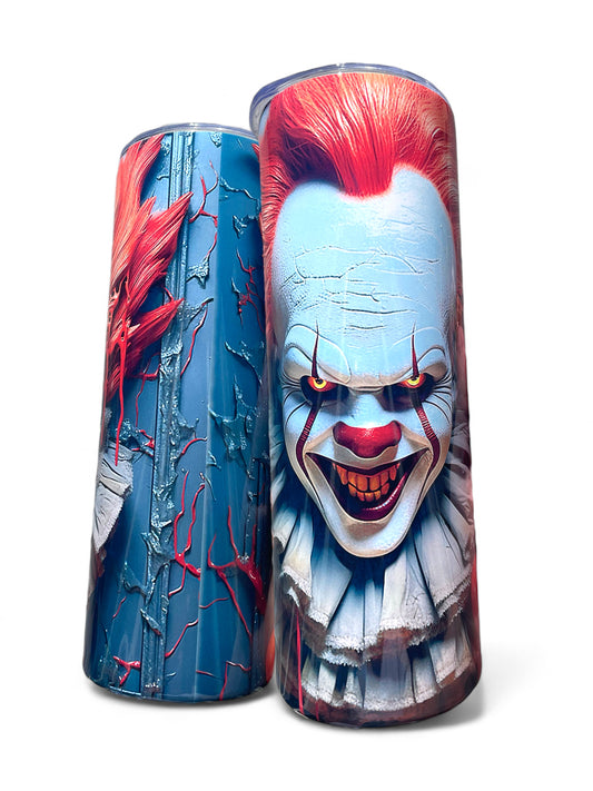 Tumbler, Sublimation, bloody, scary, halloween, clown, horror, movie