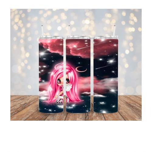 Downloadable high quality png, tumbler wrap, fairytale, Angel